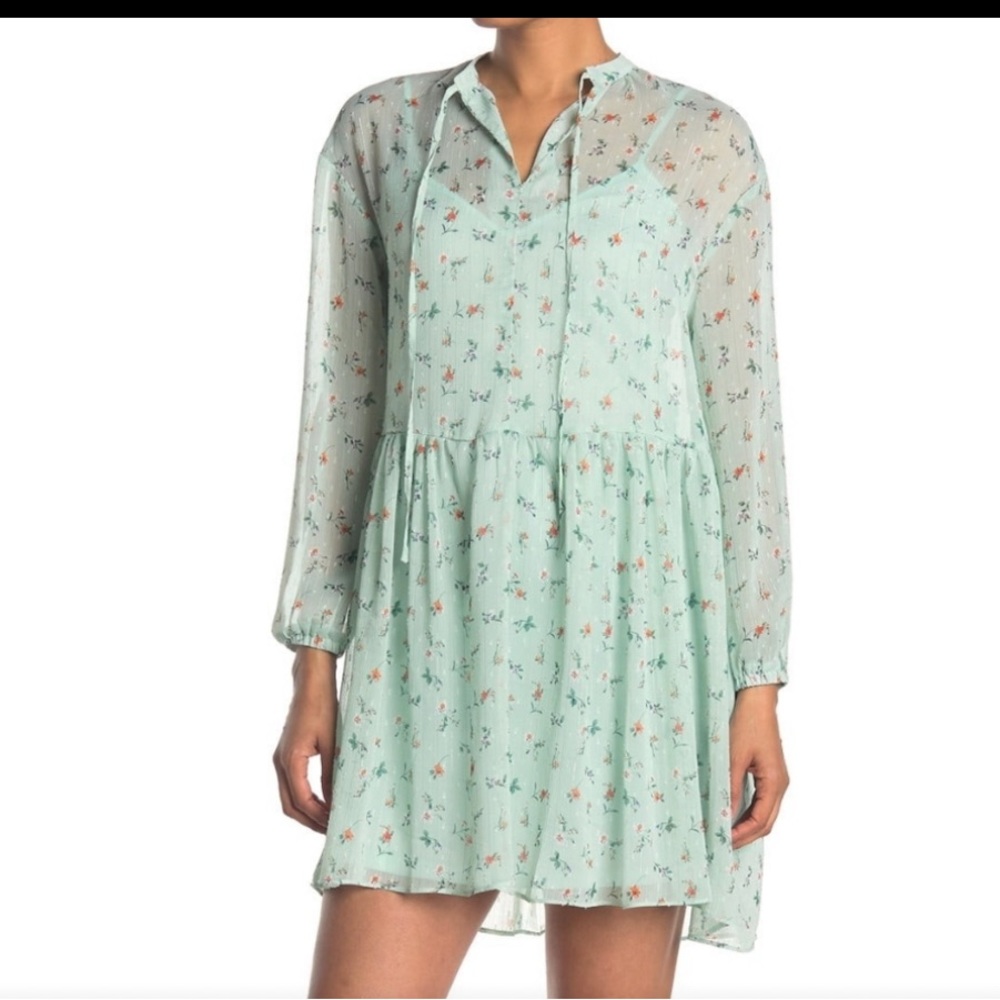Melloday Green floral dress size large NWT